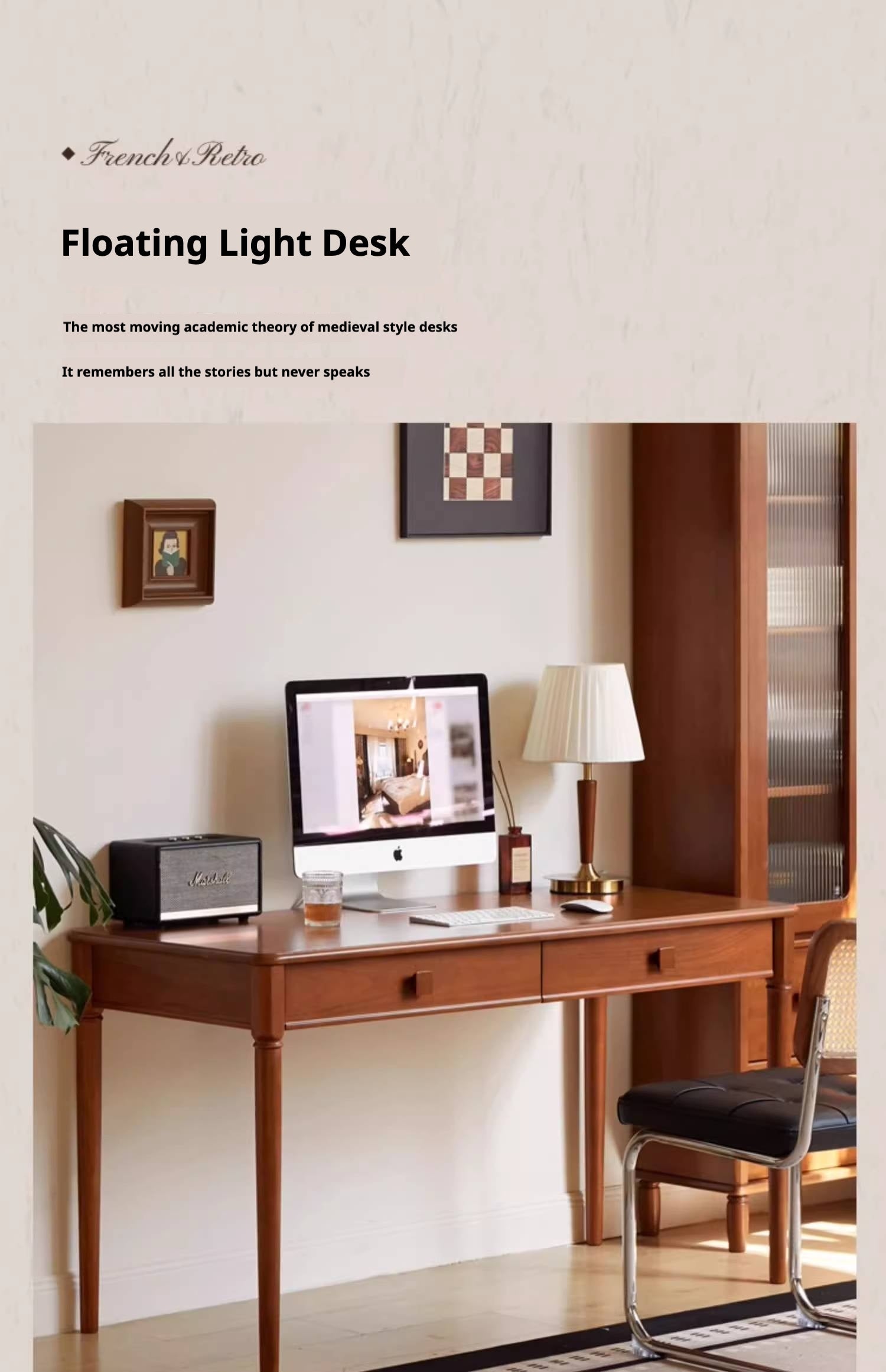 Tulip Tree Solid Wood Medieval Style Desk