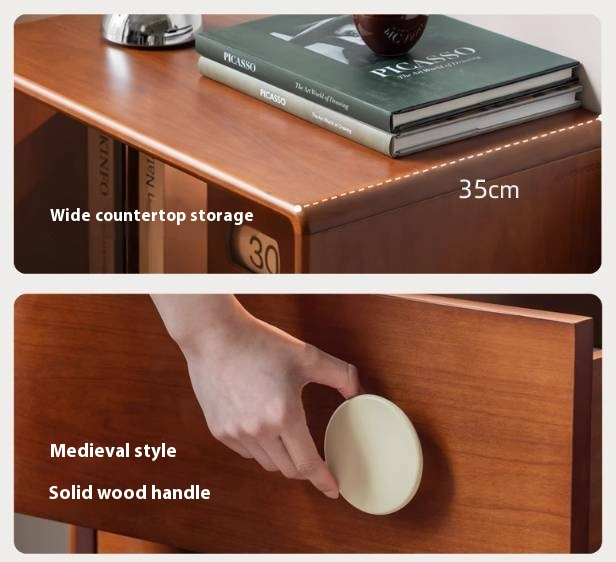 Poplar Solid Wood Antique Style Floor Side Cabinet