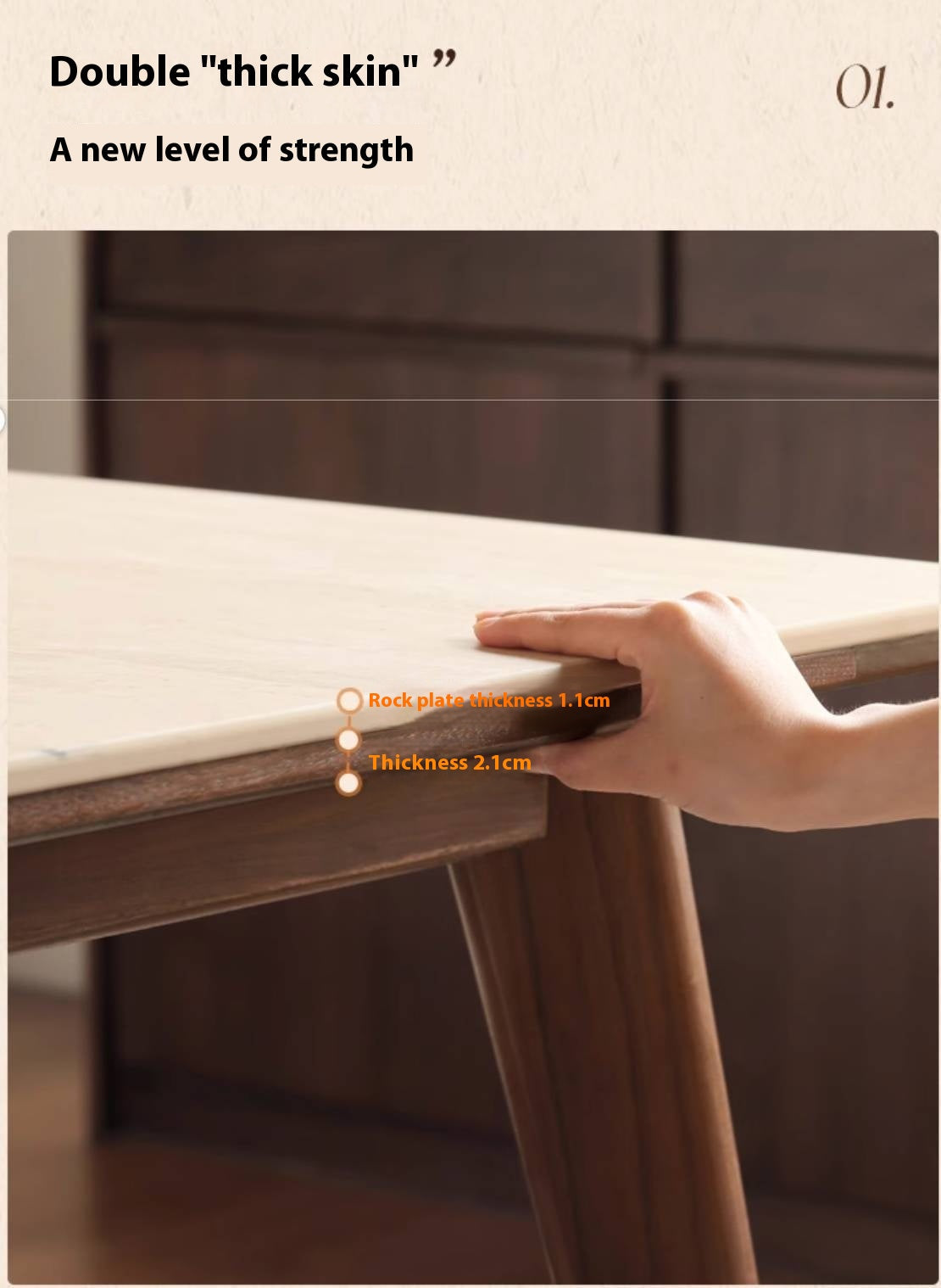 Black Walnut Solid Wood Vintage Rock Plate Dining Table