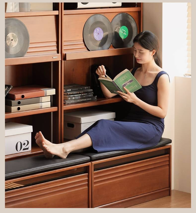 Poplar Solid Wood Antique Style Bookshelf Combination