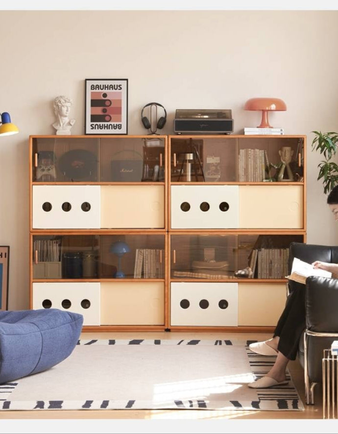 Cherry Solid Wood Ancient Style Bookcases