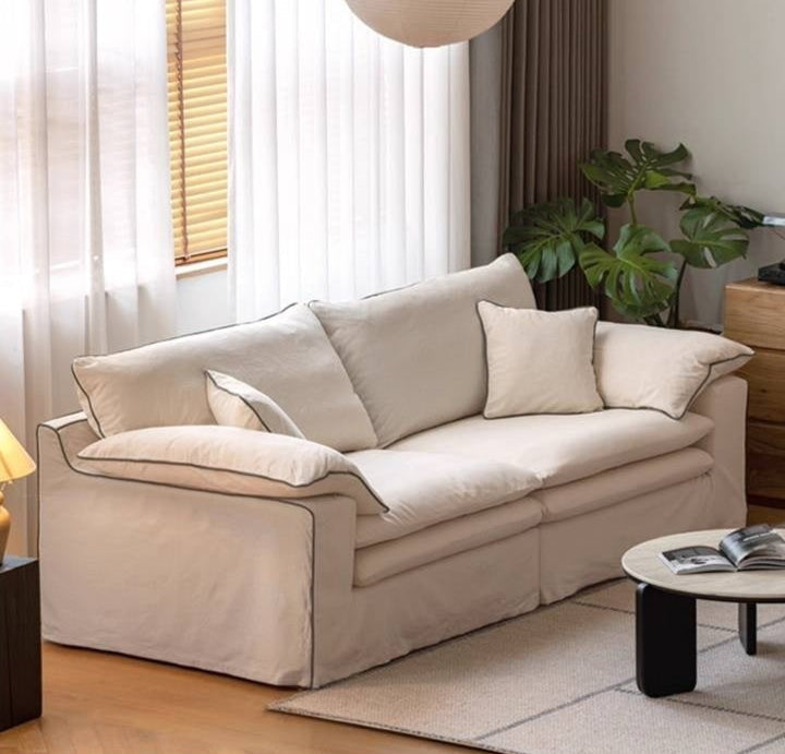 Cotton and Linen Sofa Wabi Sabi Style