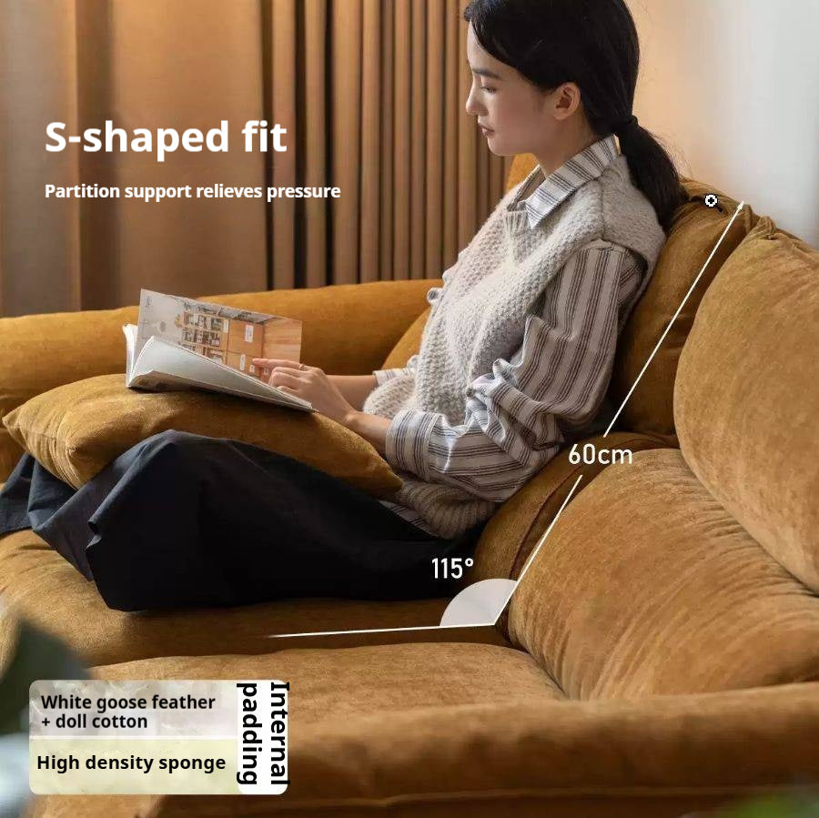 Fabric Sofa Simple High Backrest-