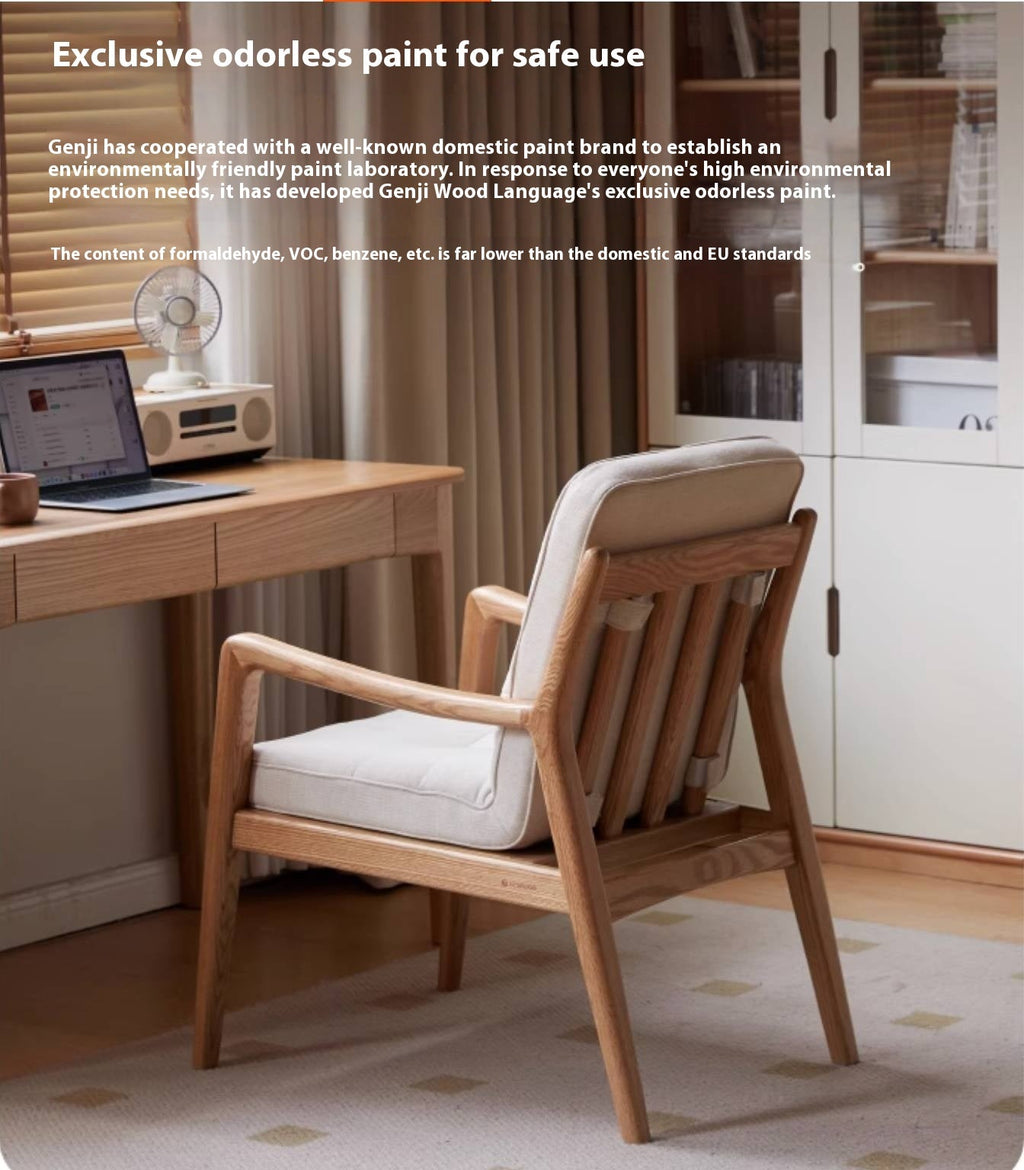 Oak Solid Wood Modern and Simple Armchair