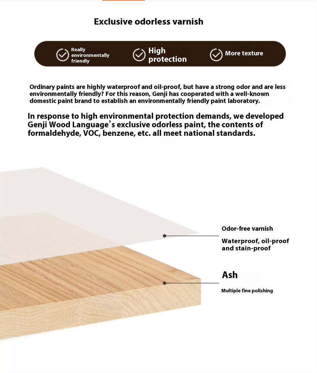 Ash Solid Wood Wabi-Sabi Style Coffee Table