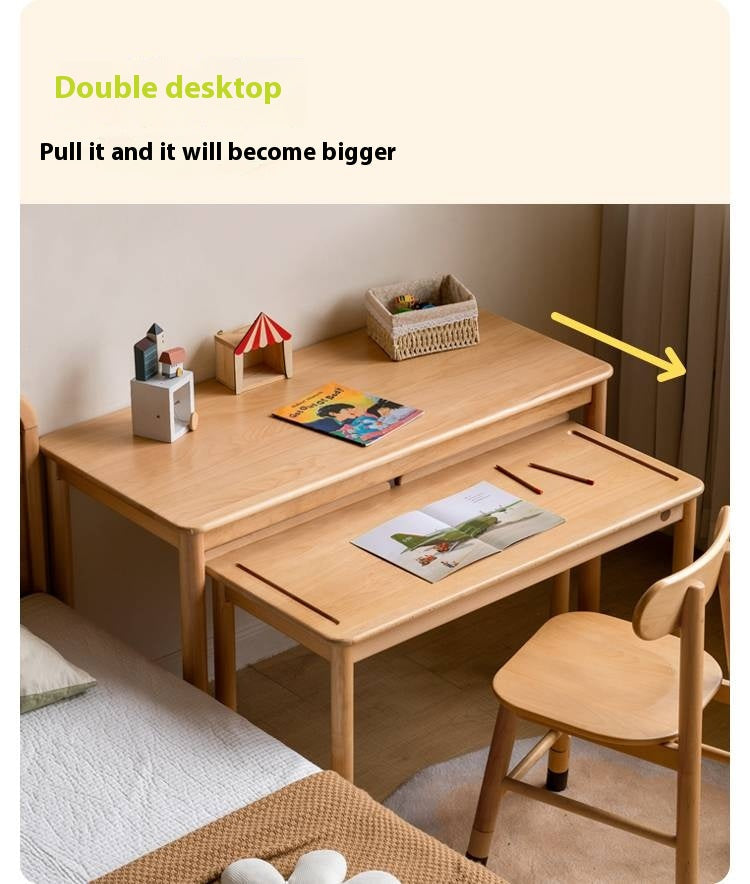 Beech Solid Wood Children's Learning Desk.
