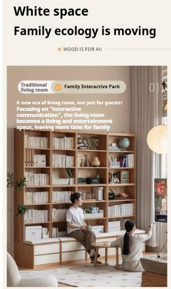 Oak Solid Wood Cream Style Study  Bookcase