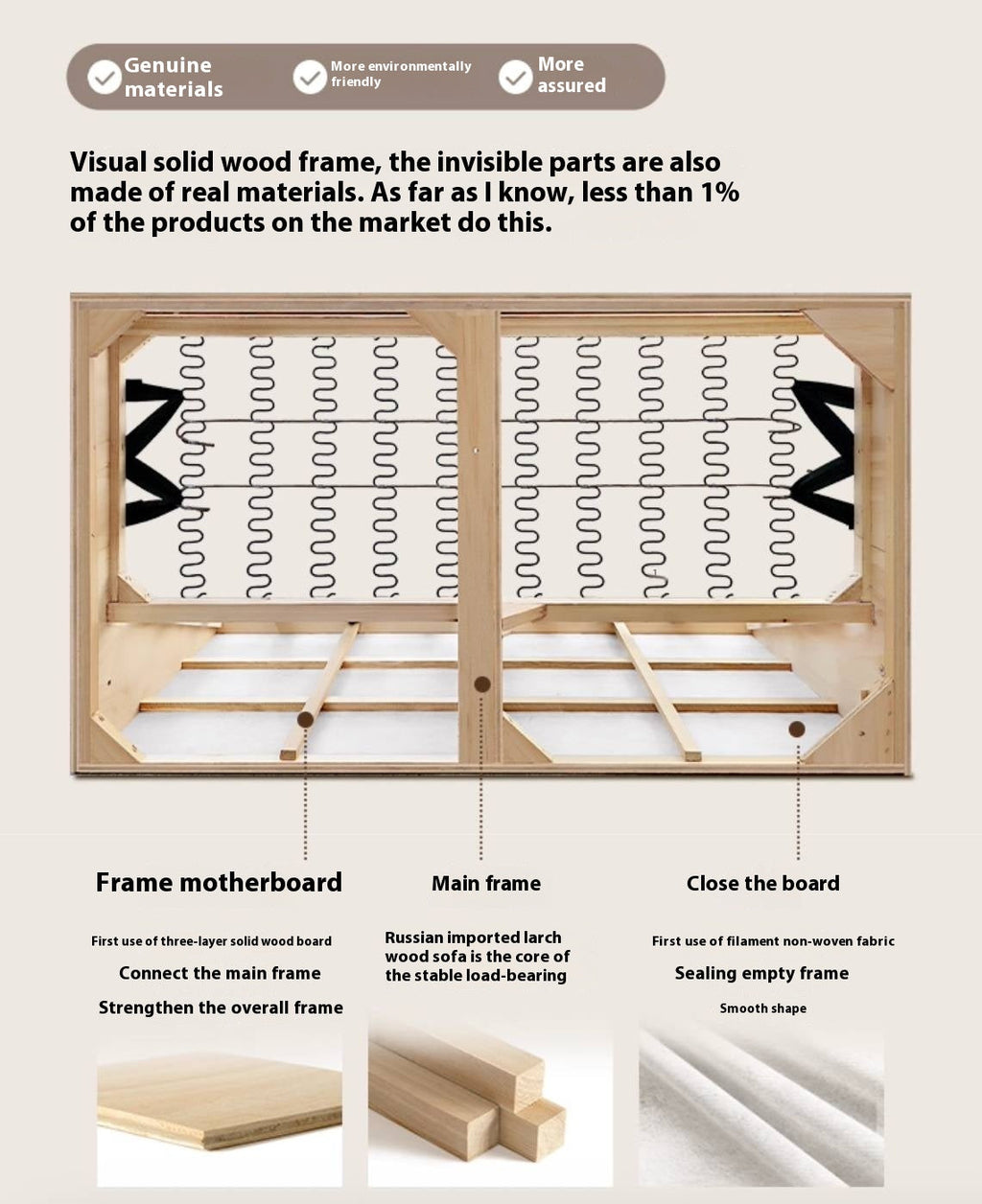 Beech, Fabric Cotton And Linen Sofa