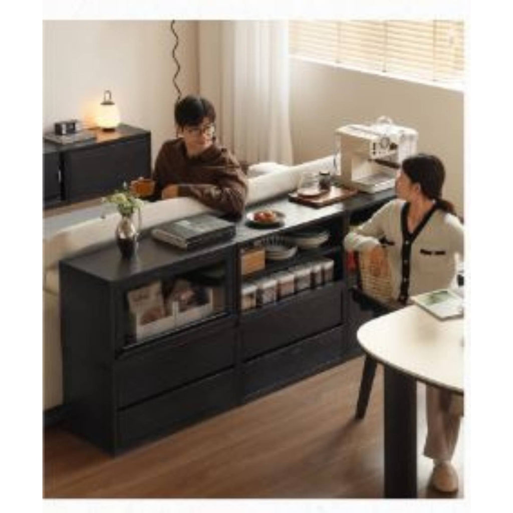 Oak Solid Wood TV Stand Combination Bookcase