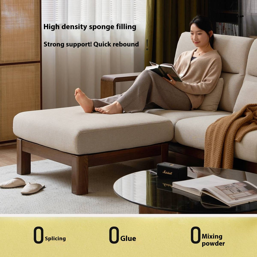 Black Walnut, Oak, Ash, Poplar Solid Wood Footstool Small Fabric Stool