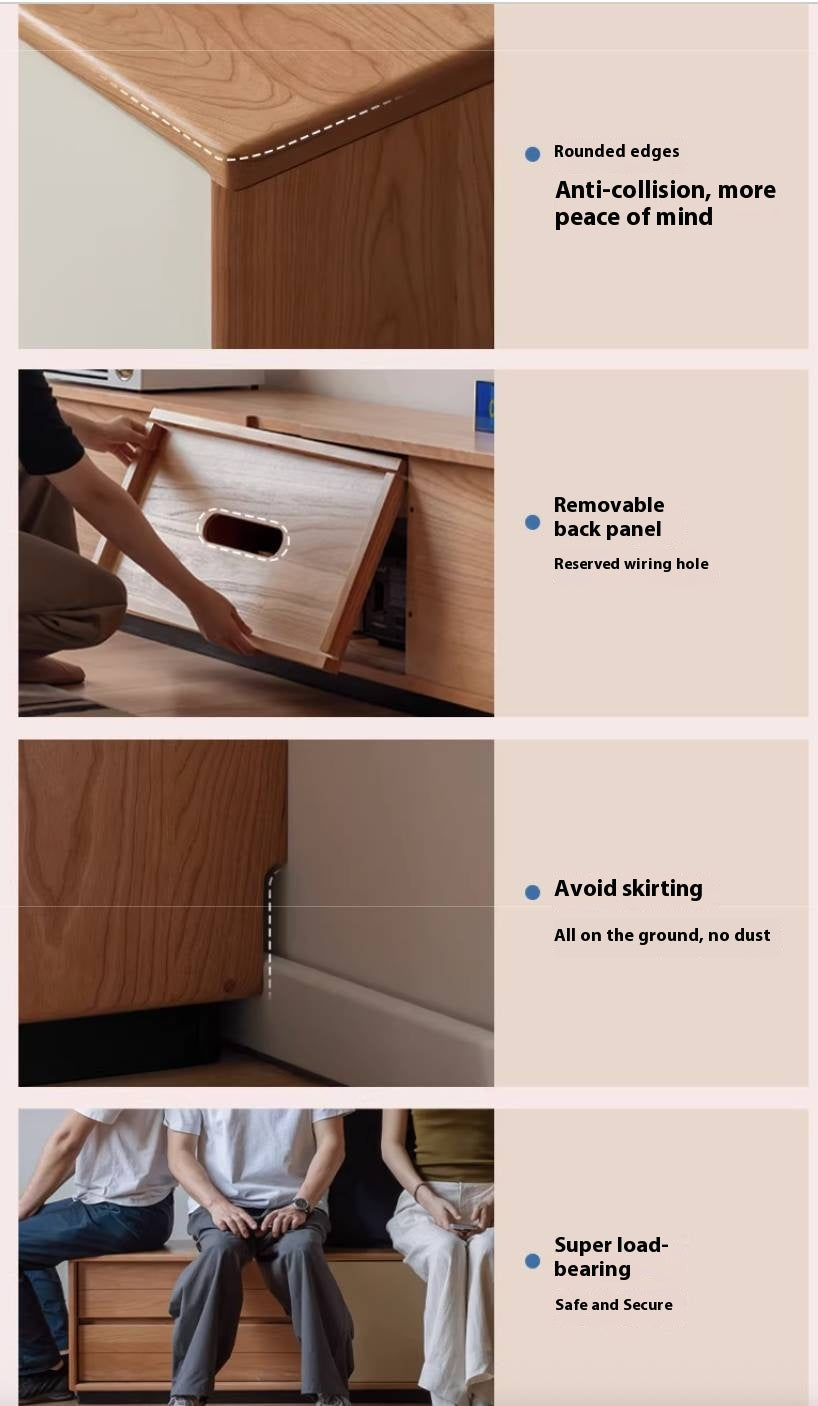 Cherry Solid Wood Antique Style TV Stand