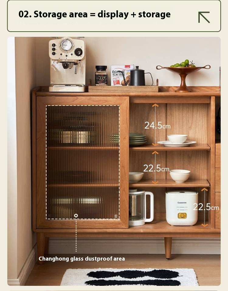 Cherry, Ash Solid Wood Ancient Style Ultra Thin Side Cabinet