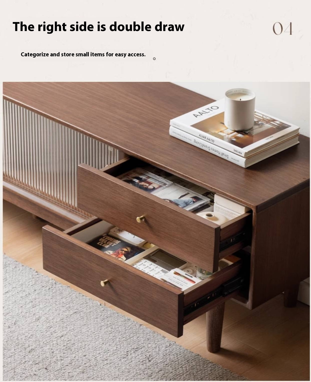 Teak Solid Wood Modern TV Stand