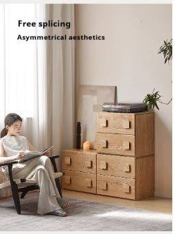 Ash Solid Wood Floor-Standing Module Combination TV Stand