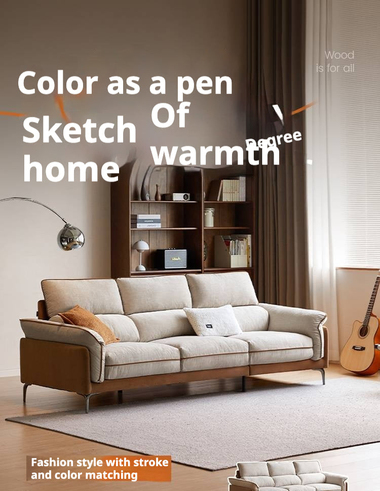 Pine Modern Style High Back Sofa