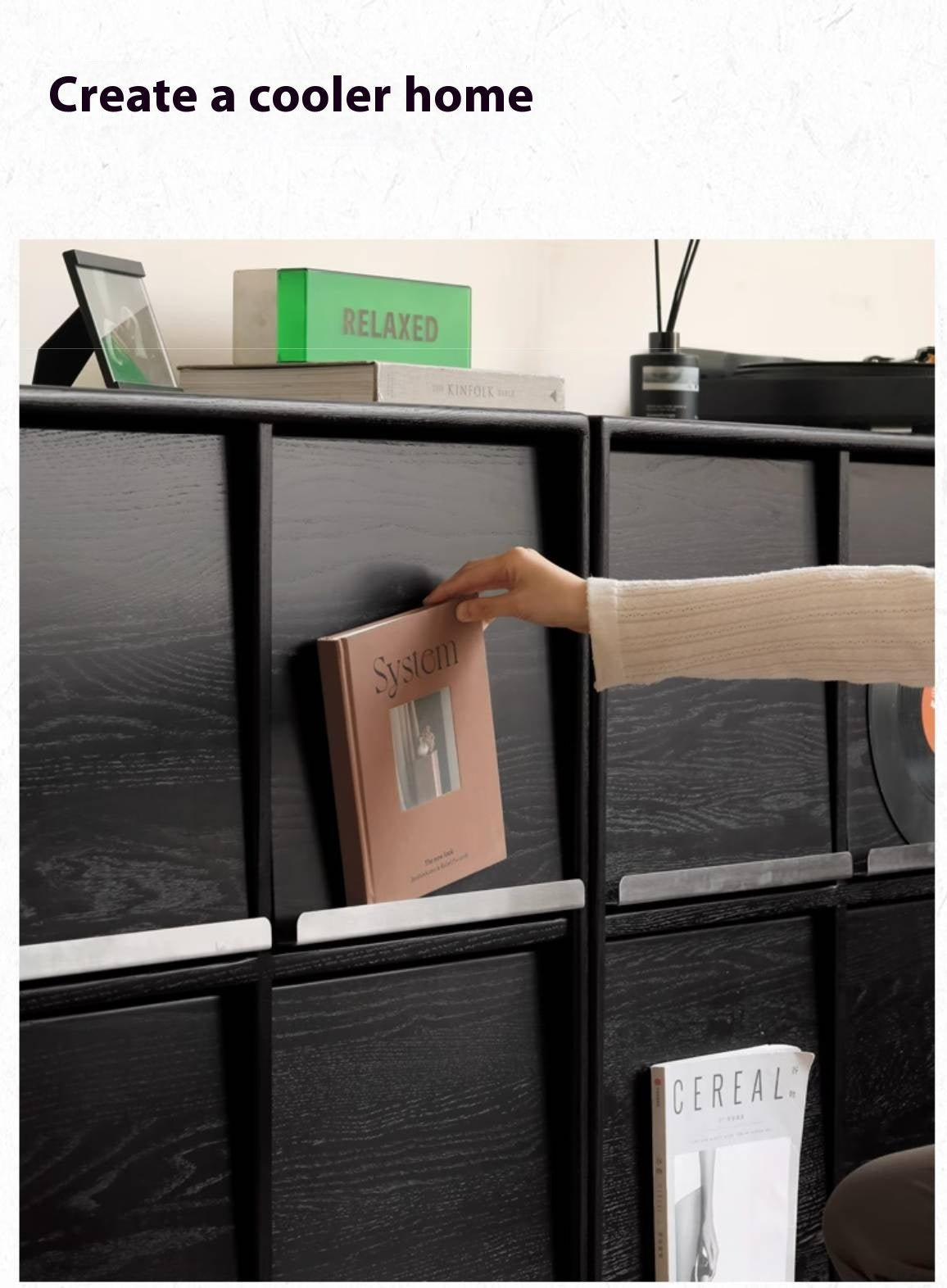 Oak Solid Wood Bauhaus Bookcase Module Combination