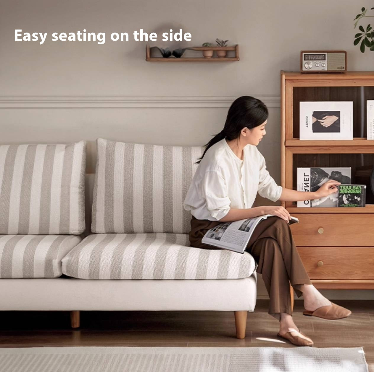 Beech, Fabric Cotton And Linen Sofa