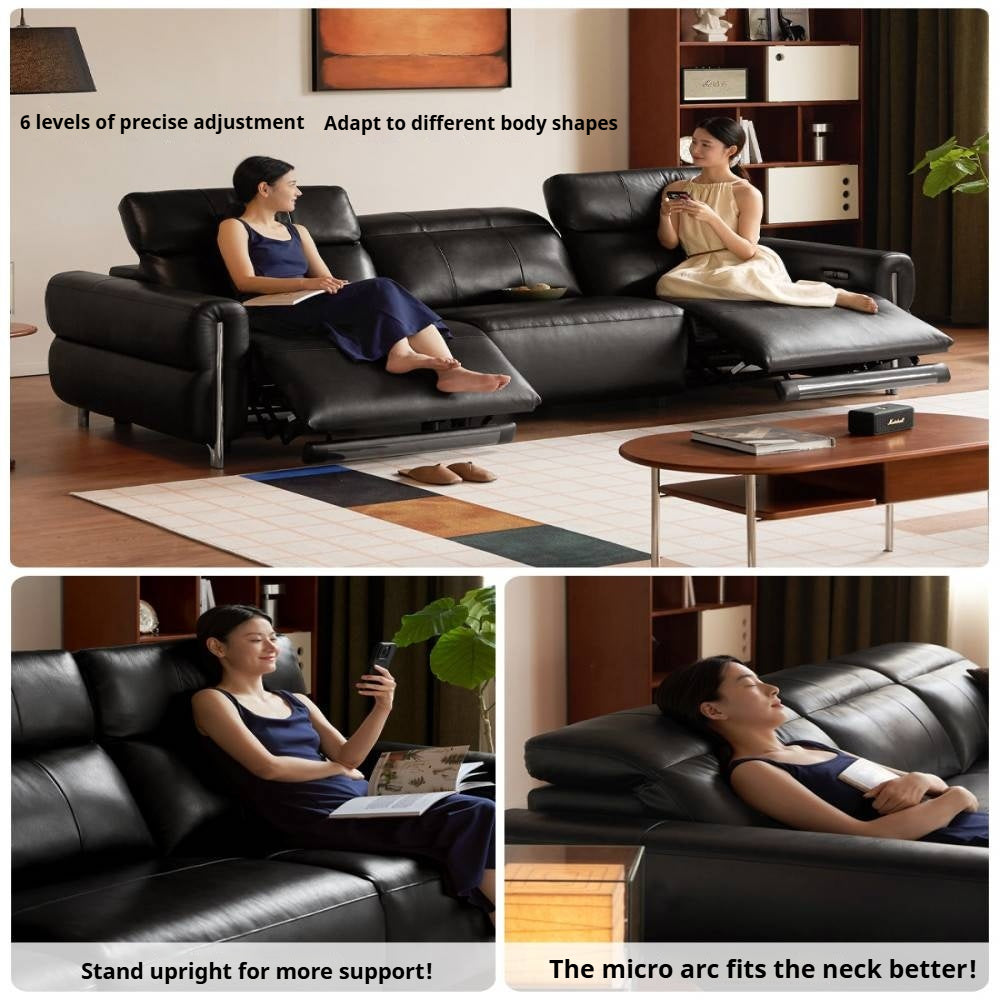 Leather Bauhaus Telescopic Function Sofa