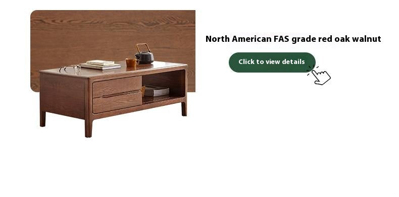 Solid Rubberwood, Oak Solid Wood Nordic Coffee Table