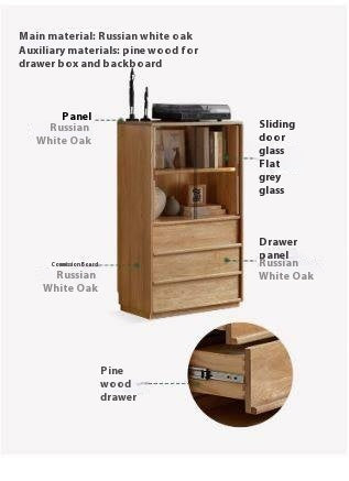 Oak Solid Wood Modern Side Cabinet