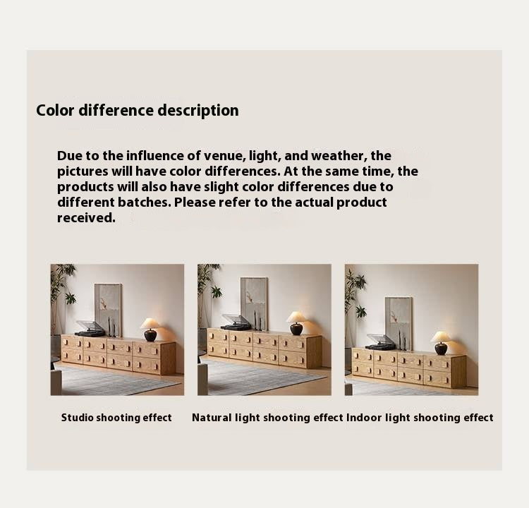 Ash Solid Wood Floor-Standing Module Combination TV Stand