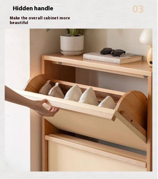 Beech Solid Wood Shoe Cabinet Hallway Cabinet