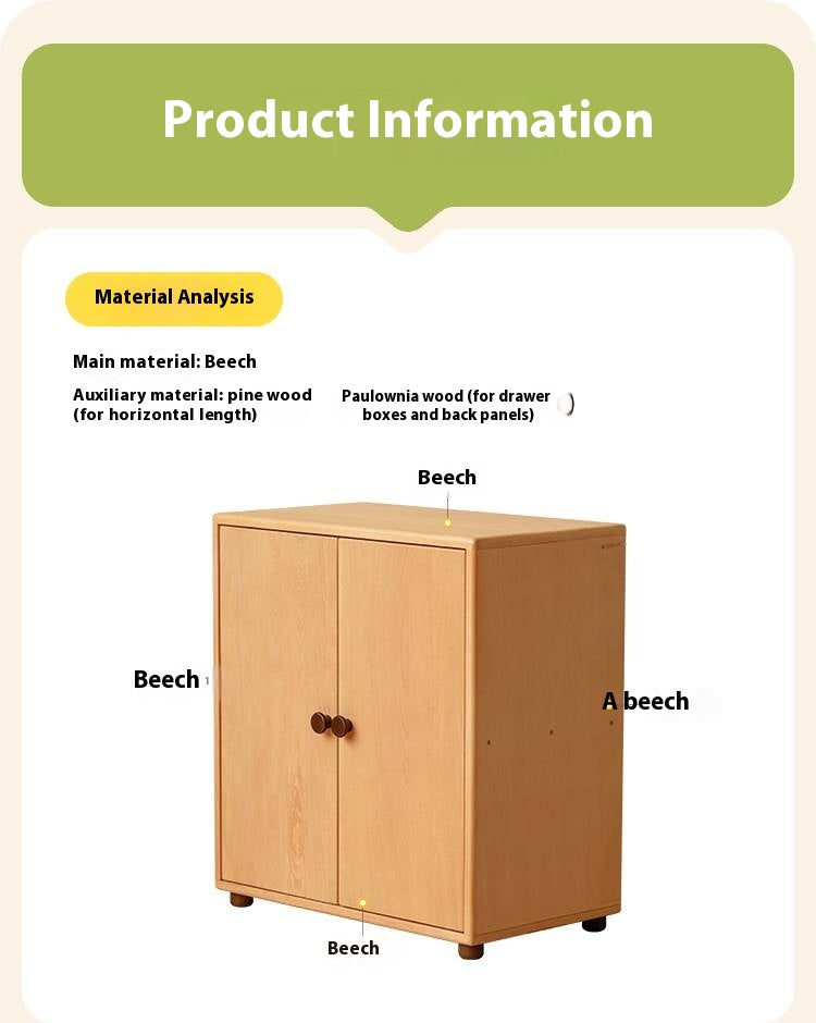 Beech Solid Wood Children's Bucket Cabinet