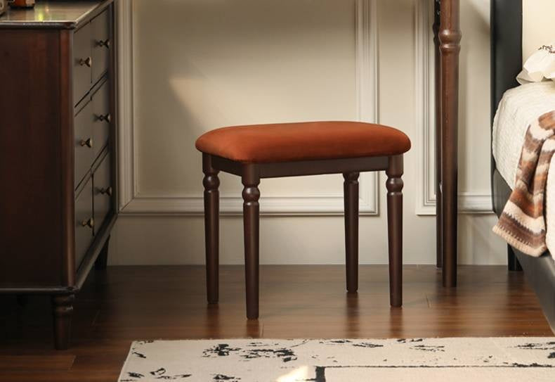 Beech Solid Wood American Retro Style Makeup Stool