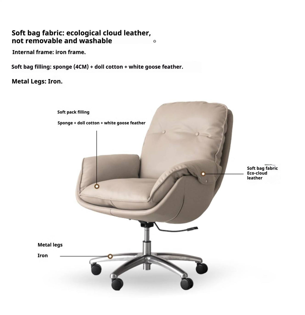 Leather Leisure Rotating Office Armchair