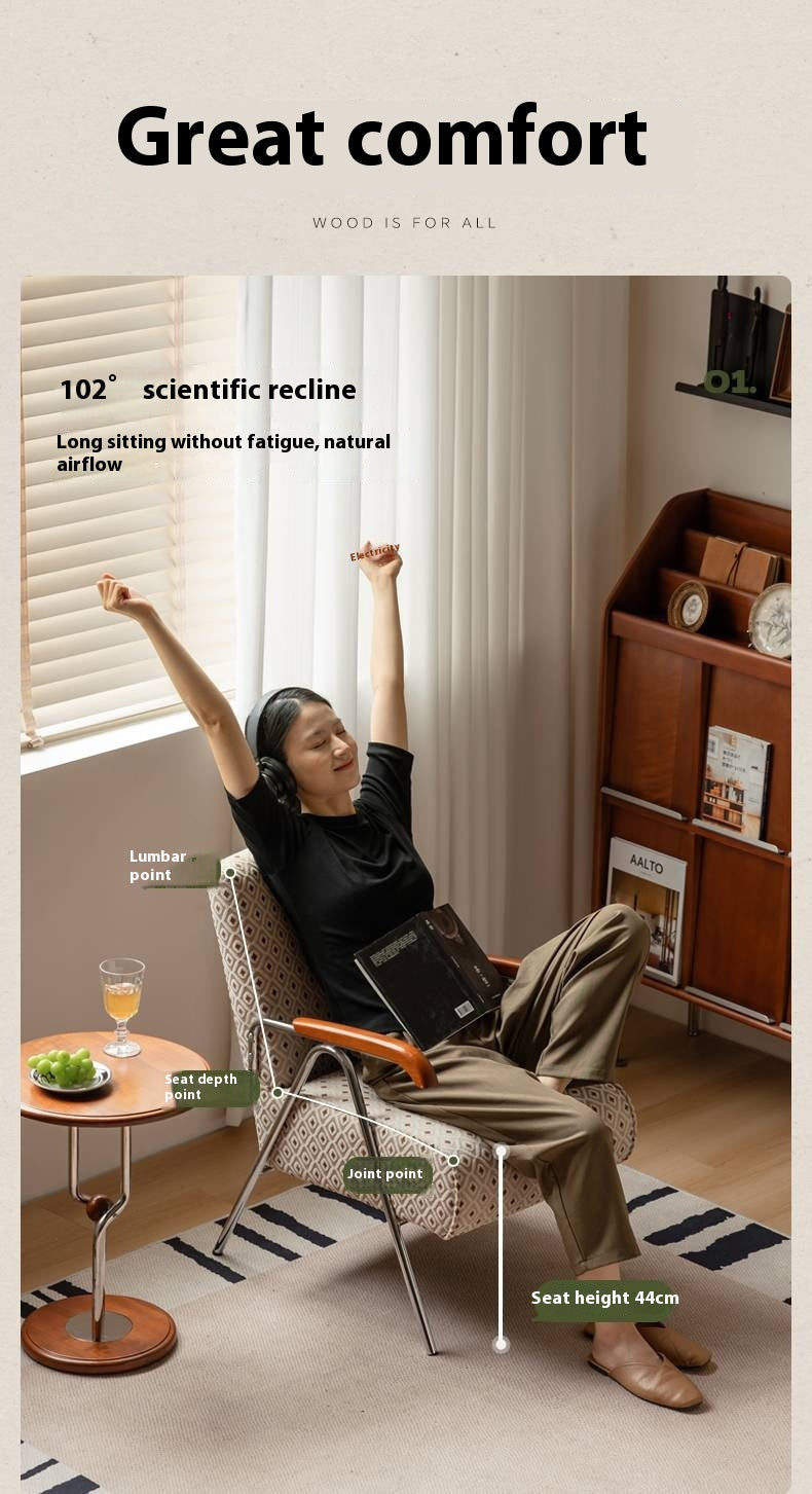 Beech Solid Wood Fabric Sofa Chair