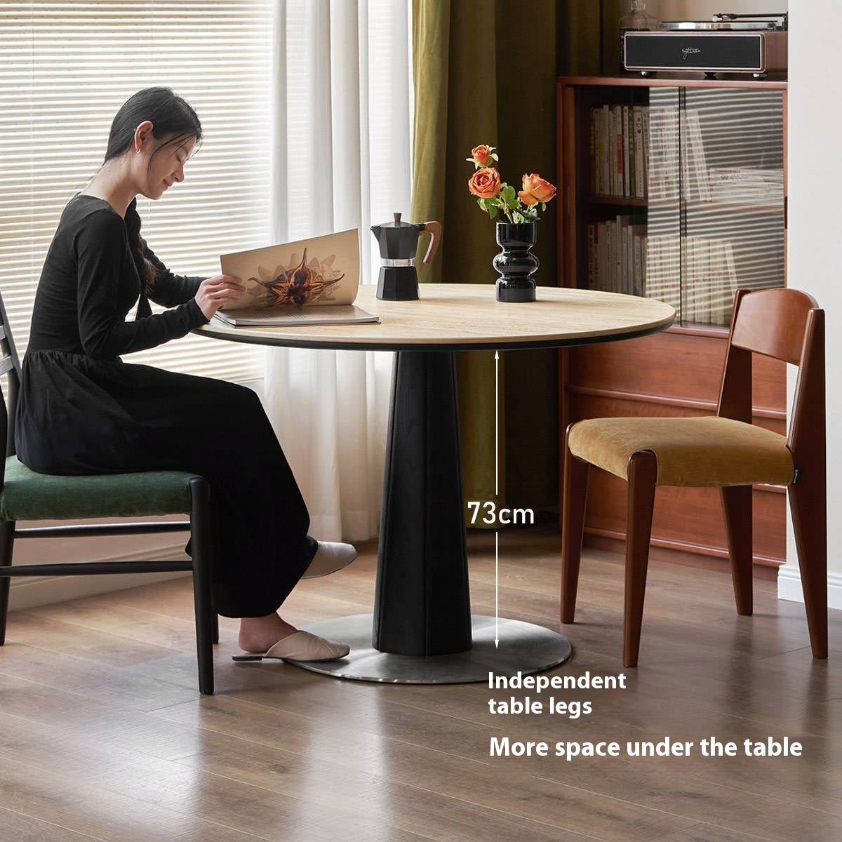 Oak Solid Wood Bauhaus Rock Plate Dining Table