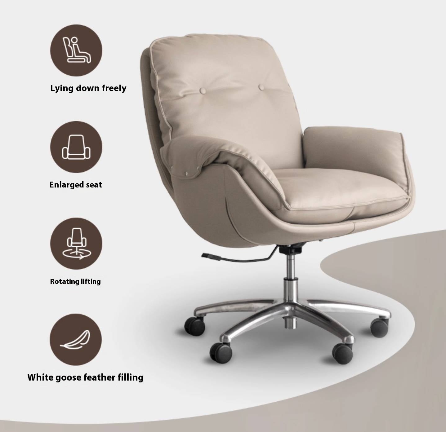Leather Leisure Rotating Office Armchair
