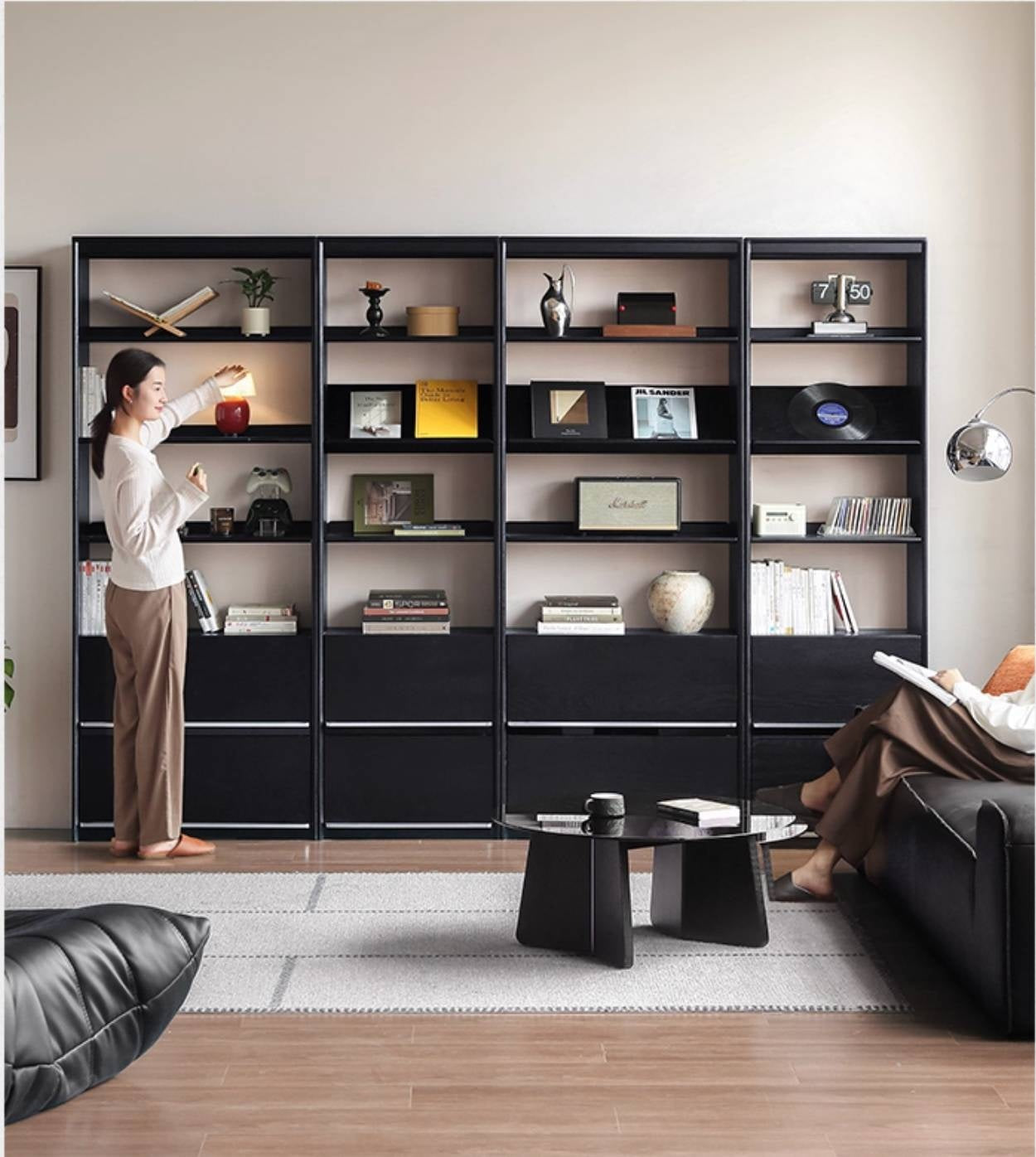 Oak Solid Wood Bauhaus Style Bookcase