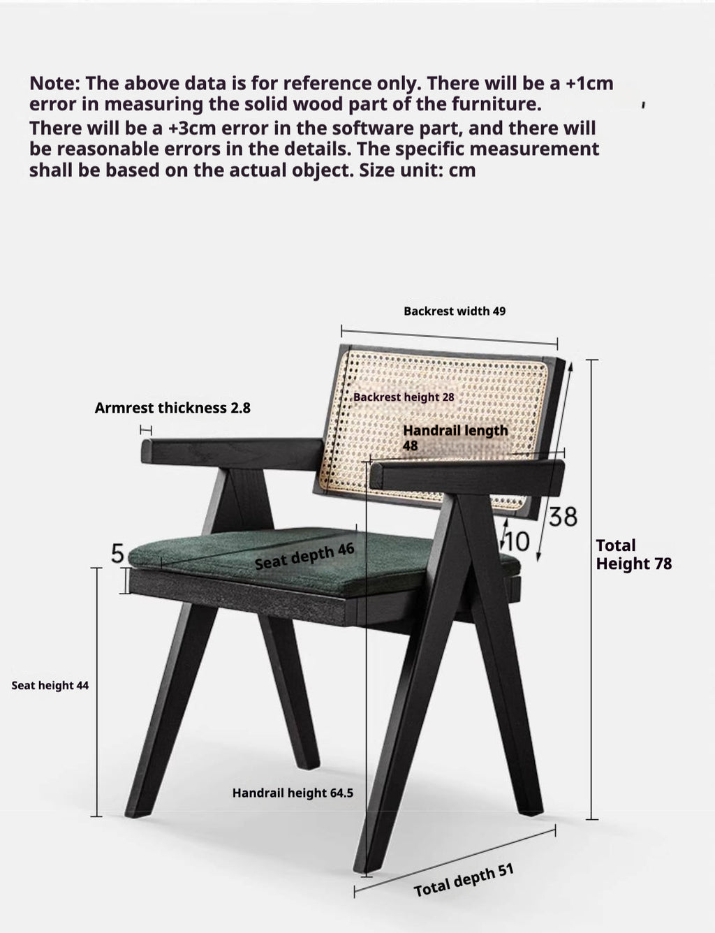 Oak Solid Wood Light Luxury Rattan Chair