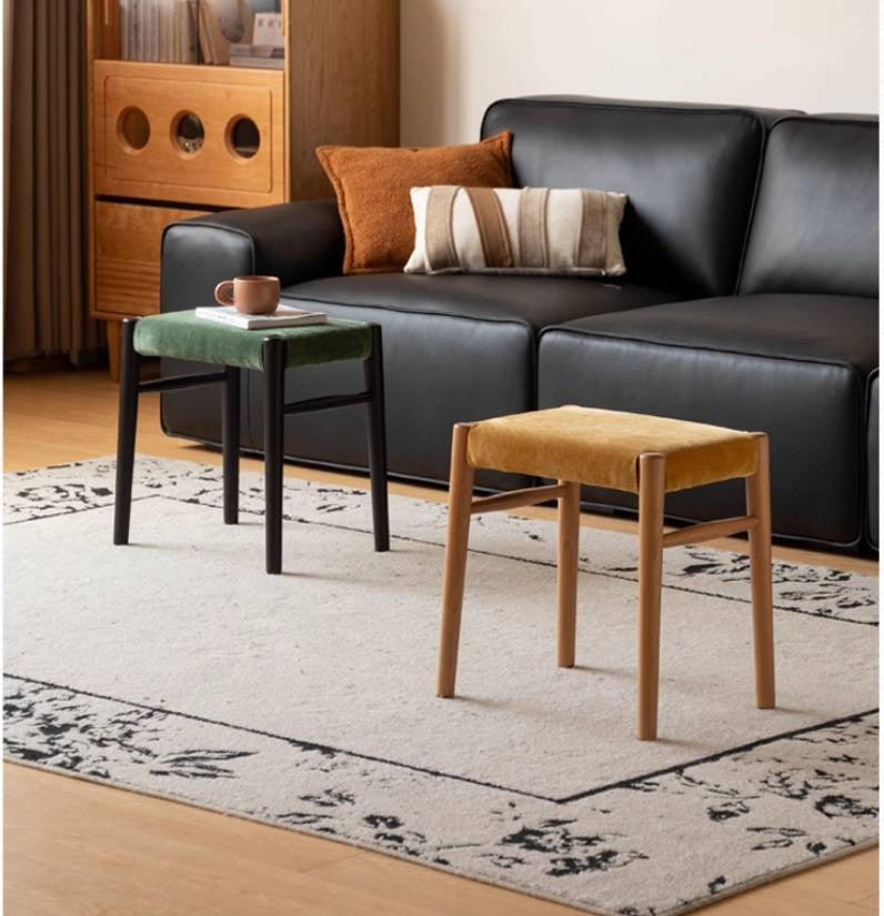 Cherry, Oak Solid Wood Retro Makeup Stool