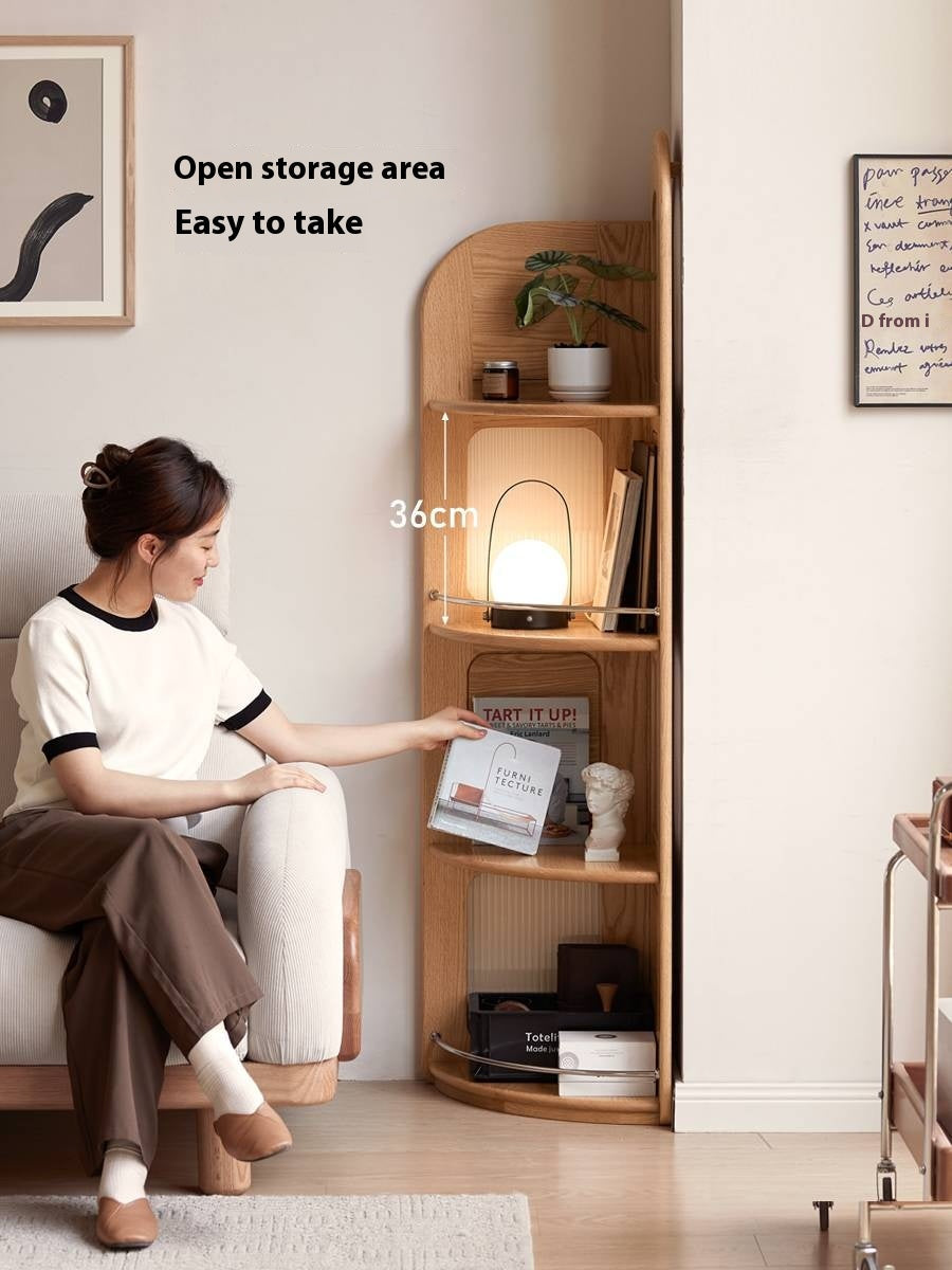 Oak, Ash Solid Wood Corner Bookshelf