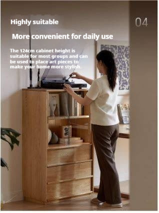 Oak Solid Wood Modern Side Cabinet