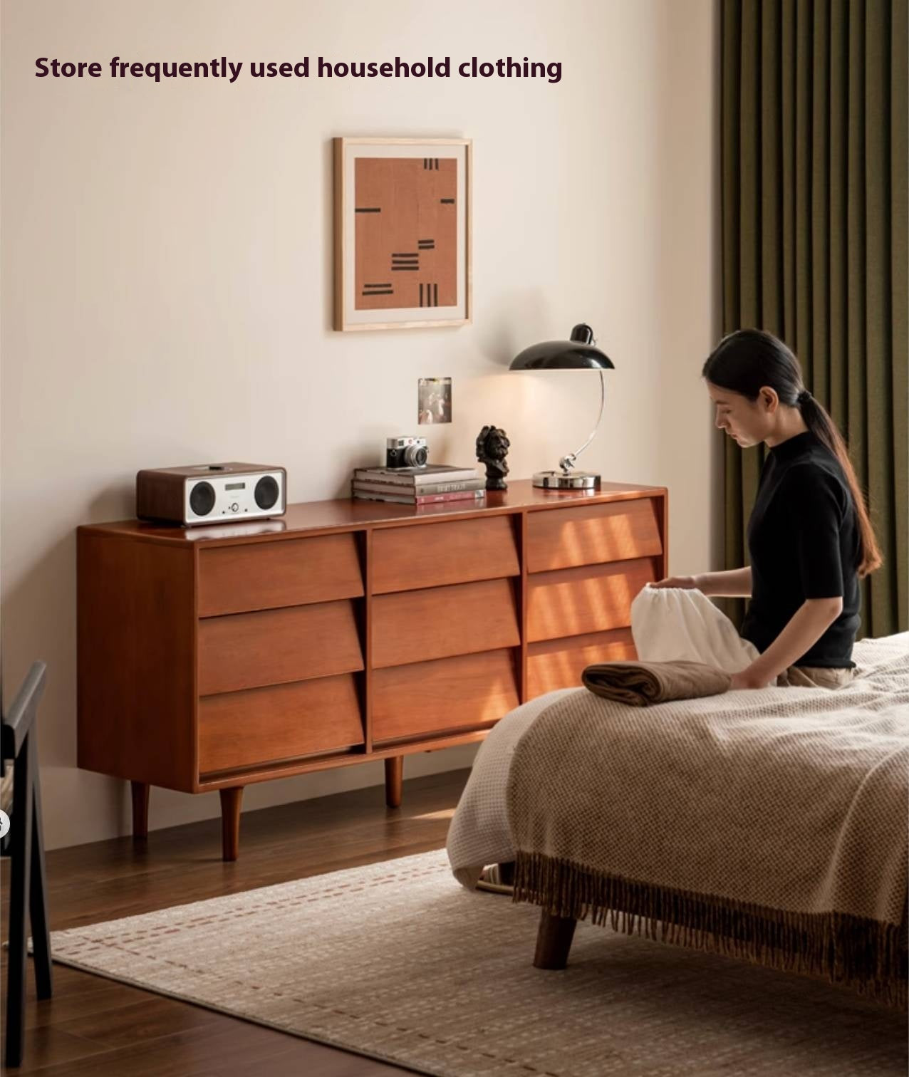 Poplar Solid Wood Middle Ancient Style Drawer