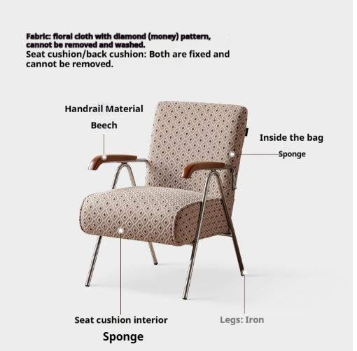 Beech Solid Wood Fabric Sofa Chair