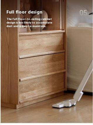 Oak Solid Wood Modern Side Cabinet