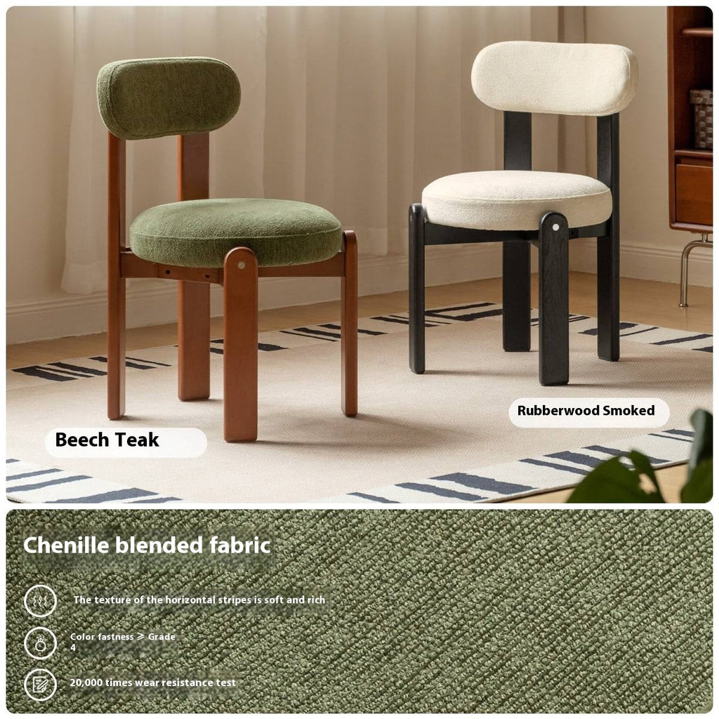 Black Walnut, Cherry, Beech, Solid Rubberwood Retro Style Dining Chair