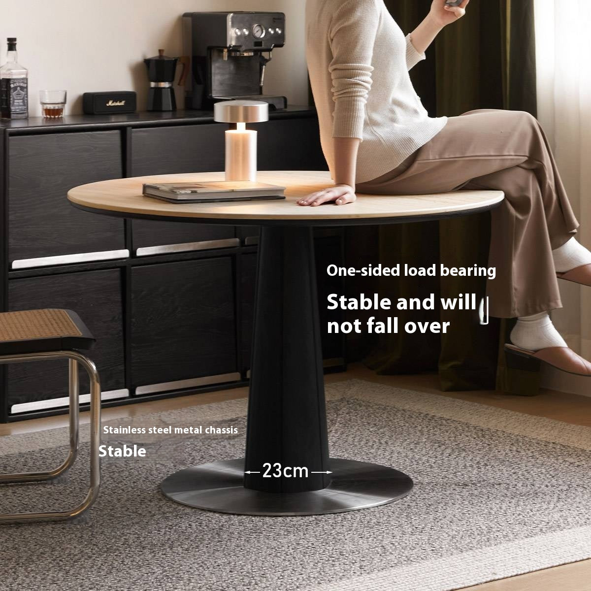 Oak Solid Wood Bauhaus Rock Plate Dining Table