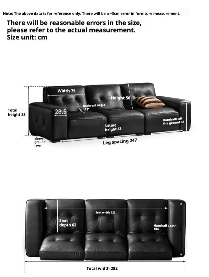 Light Luxury Black Diamond Straight Sofa