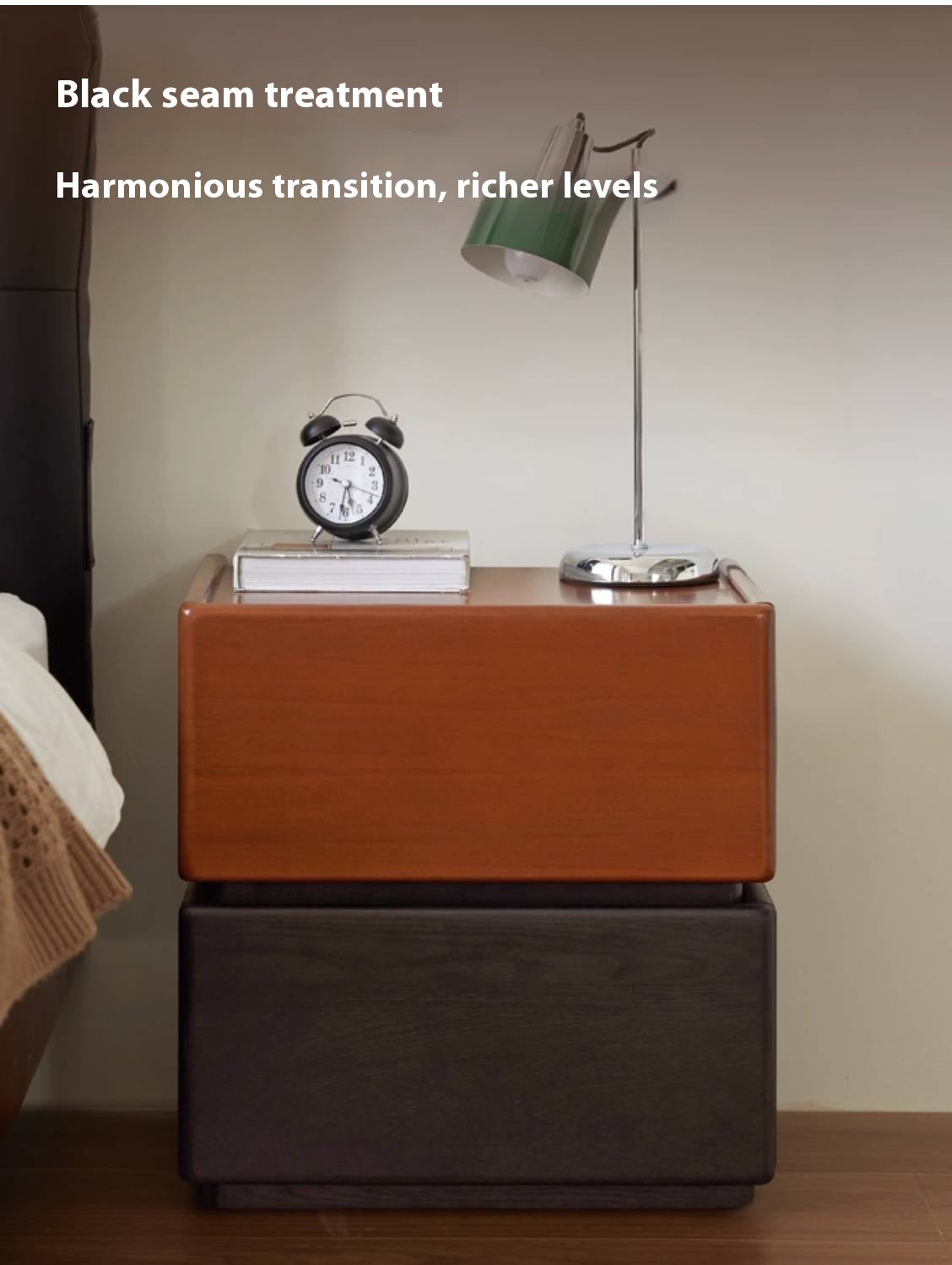 Oak, Ash Solid Wood Retro Style Nightstand