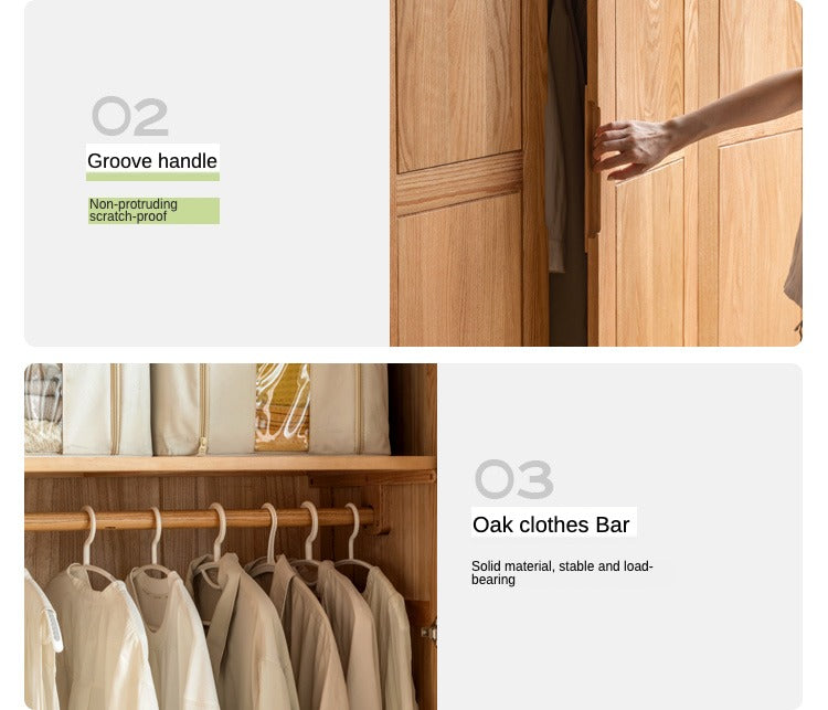 Oak solid wood combined Wardrobe.