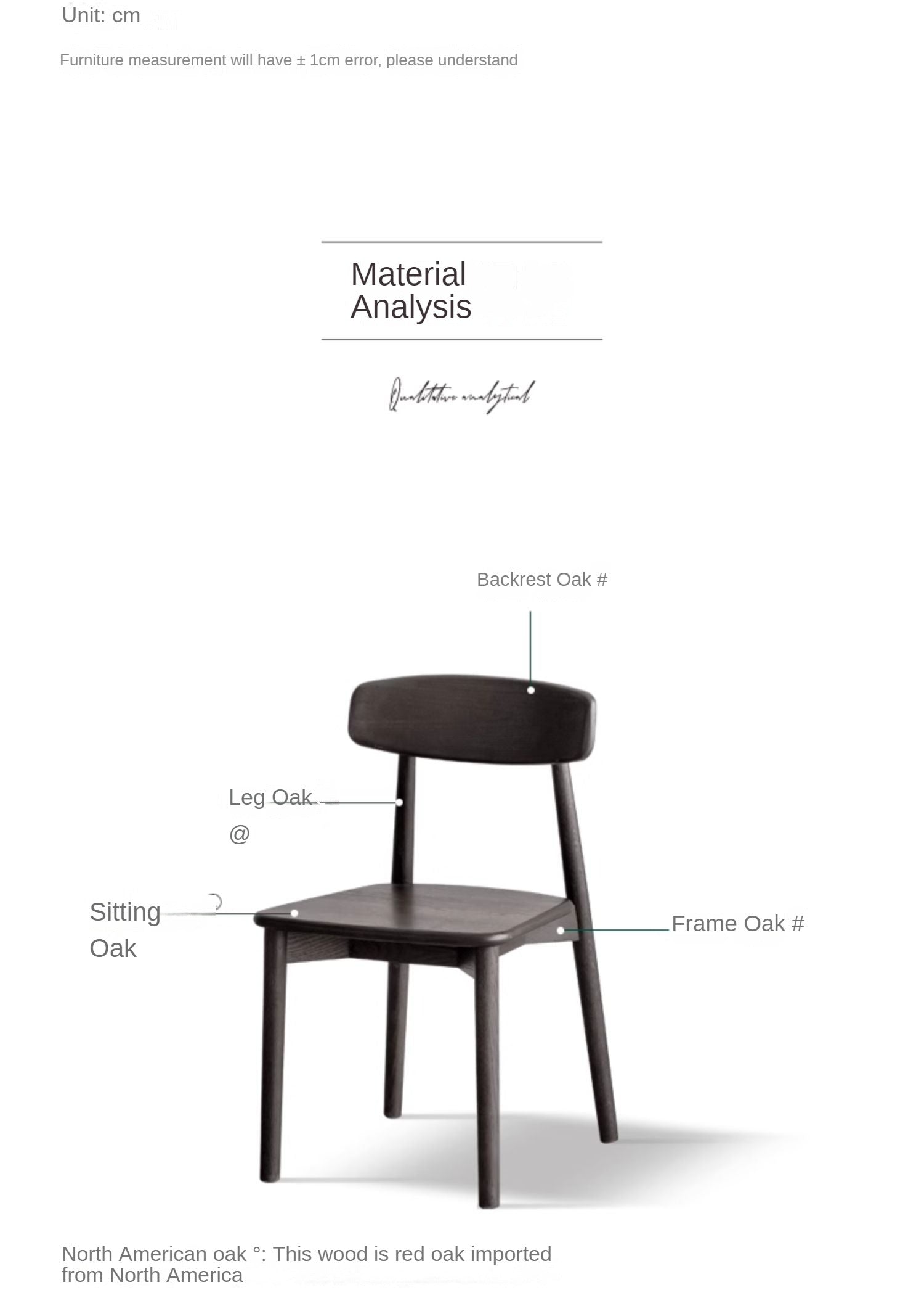 4 Pcs Oak Solid Wood Black Chair