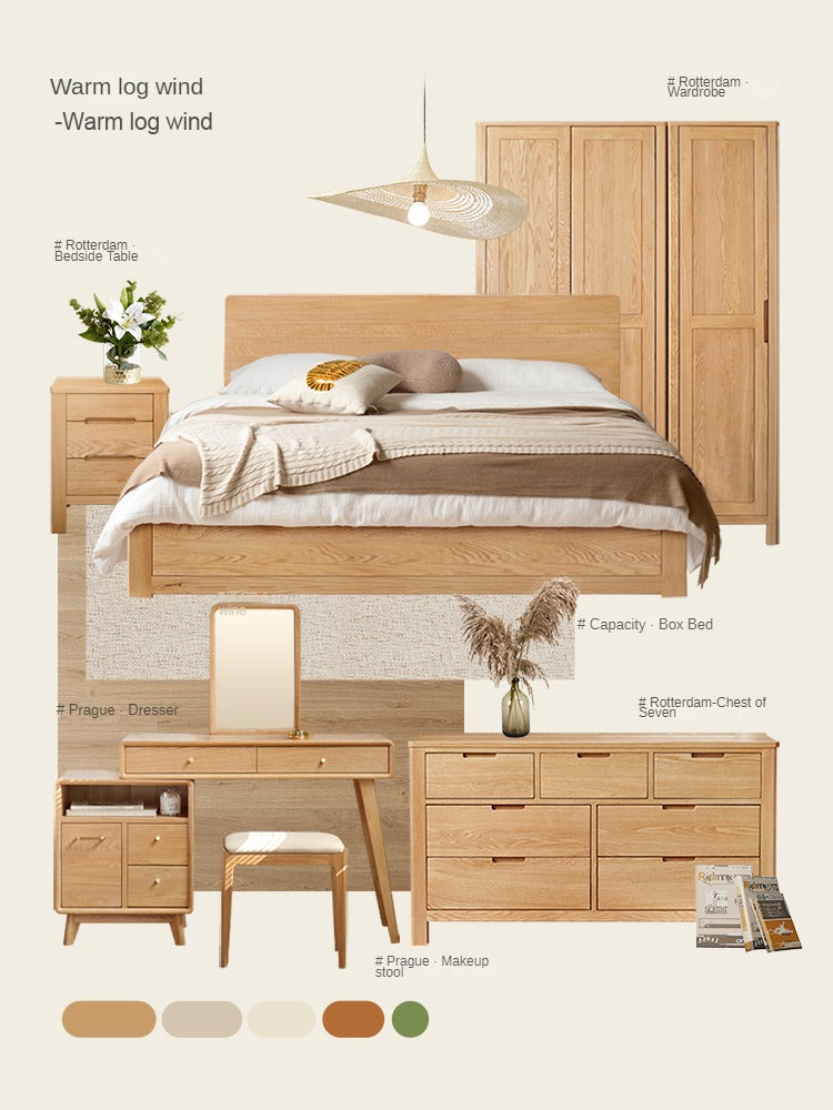 Oak solid wood combined Wardrobe.