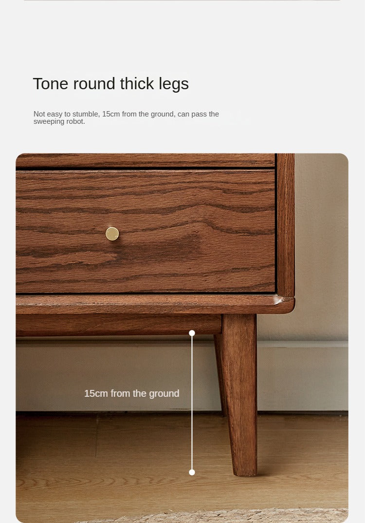 Oak Solid Wood walnut color Nightstand