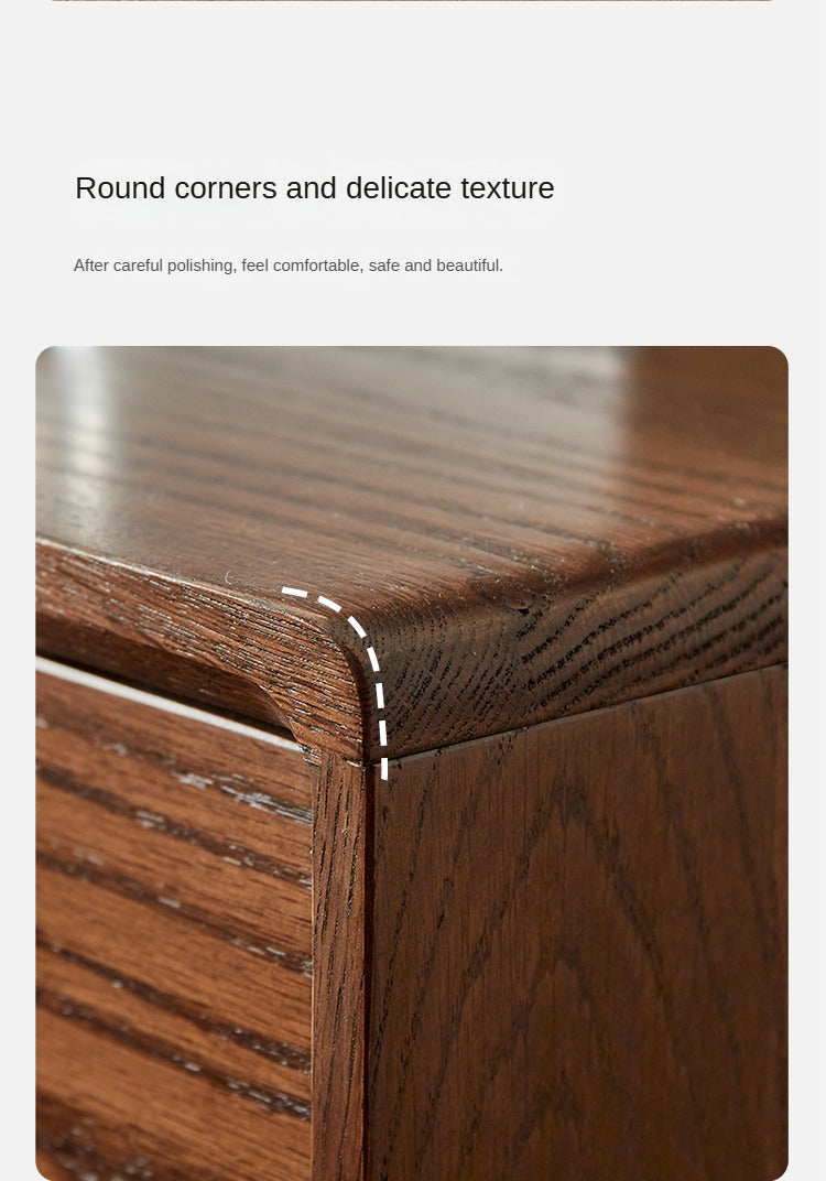 Oak Solid Wood walnut color Nightstand