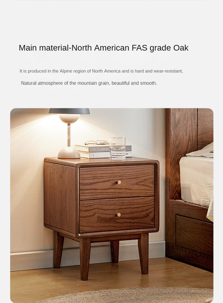 Oak Solid Wood walnut color Nightstand